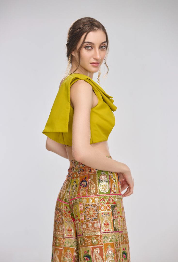 Demeter embellished draped one-shoulder top by LabelN