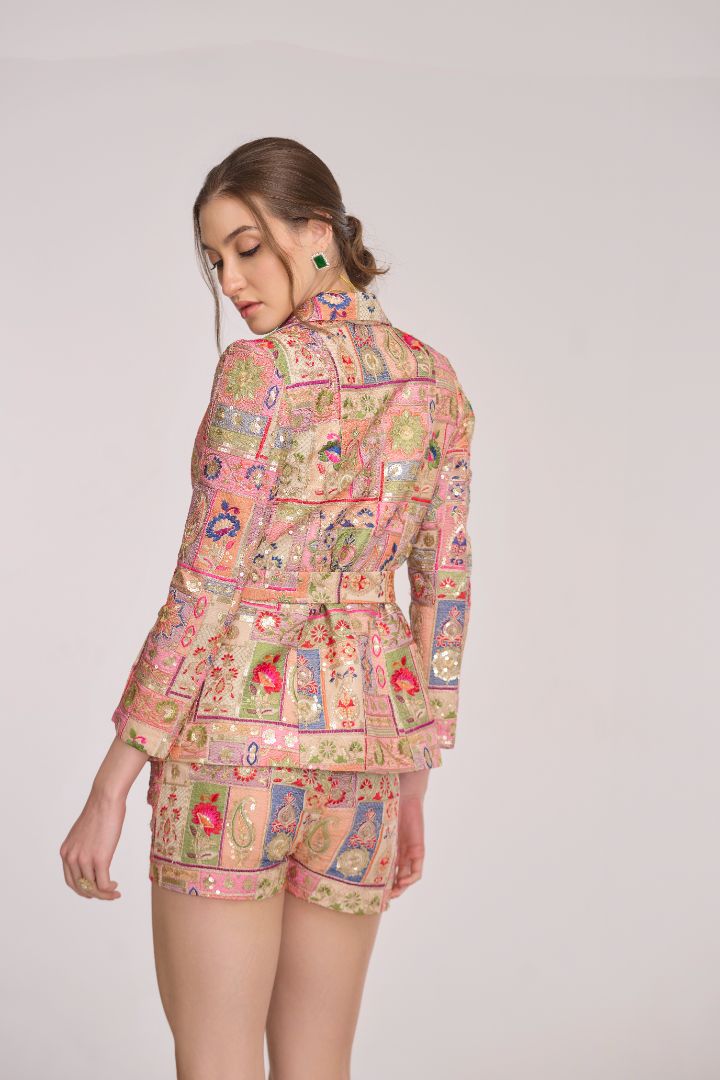 Hera Embroidered Blazer & Skort Set with belt by LabelN