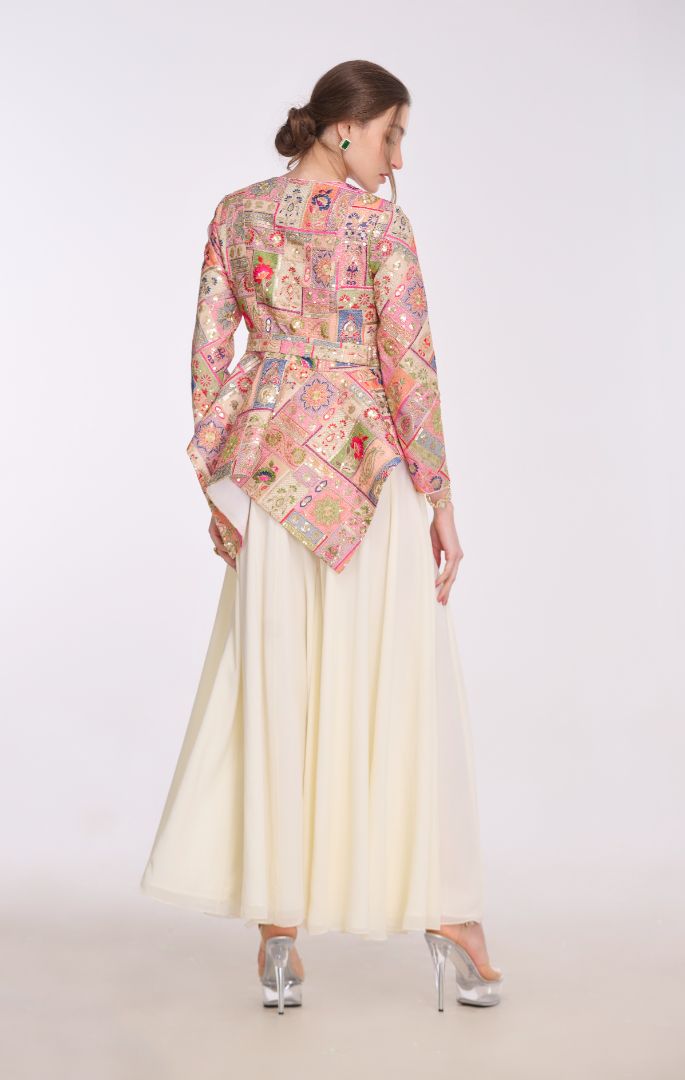 Helen embroidery Peplum Top & Flared Pant by LabelN