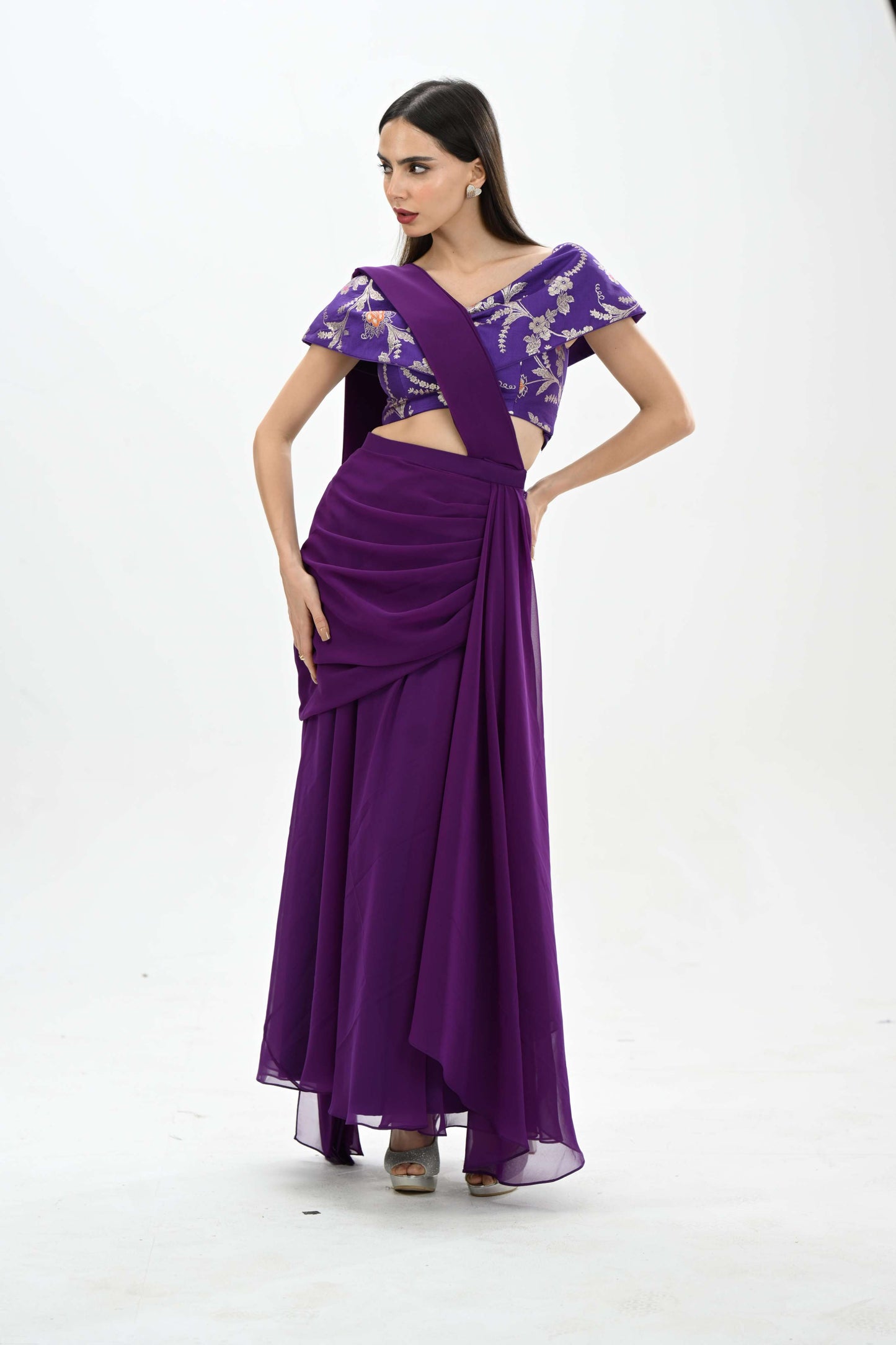 Timeless festive look with silk brocade blouse saree by LabelN