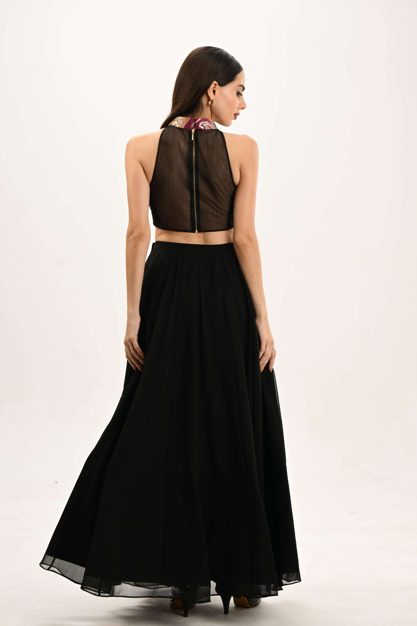 Steal the spotlight with Leto Black blouse skirt set by LabelN