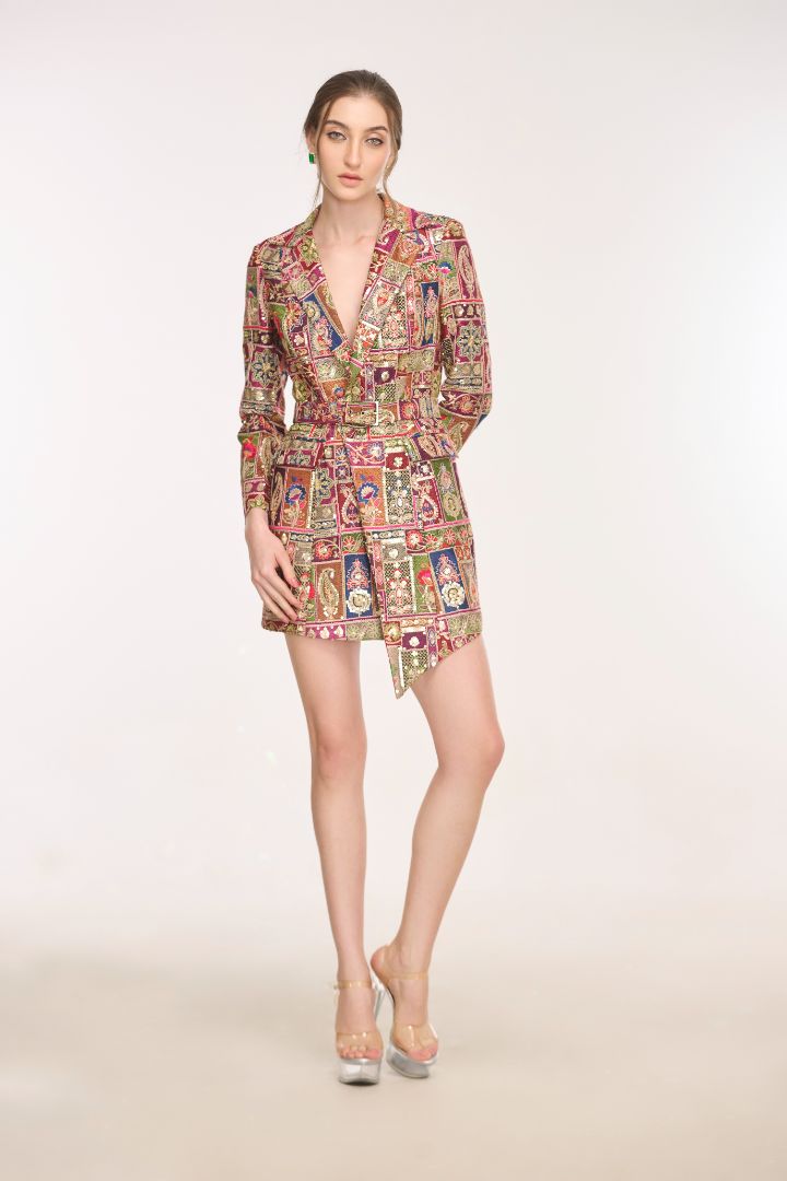 Harmonia Sequined Blazer Dress with Belt by LabelN