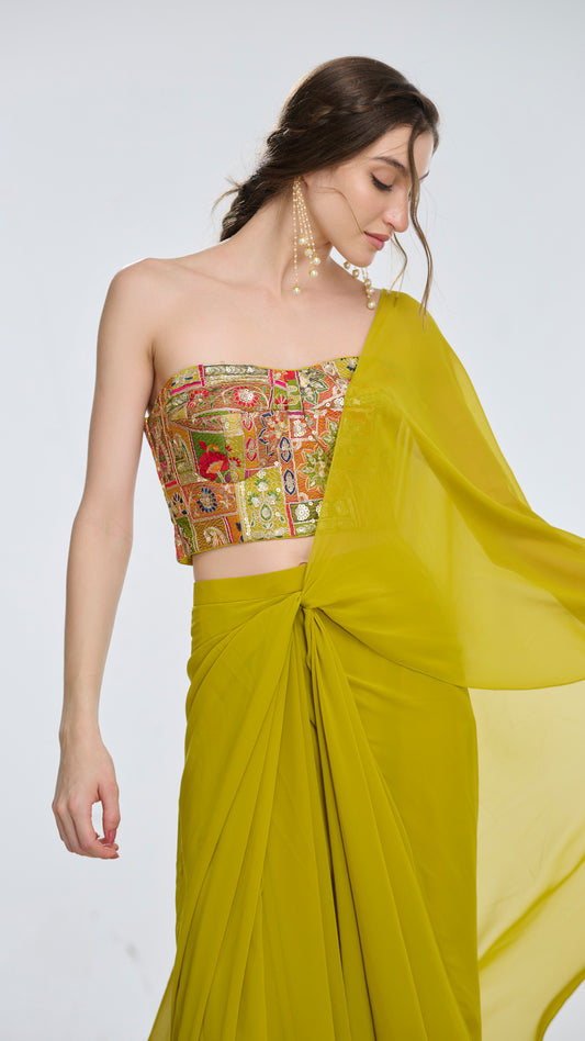 Aphrodite Off-shoulder embroidered bustier blouse by LabelN
