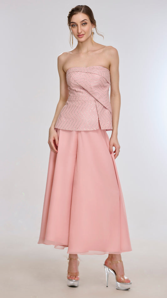 Hades Draped Long Top & Flared Pant Set by LabelN 