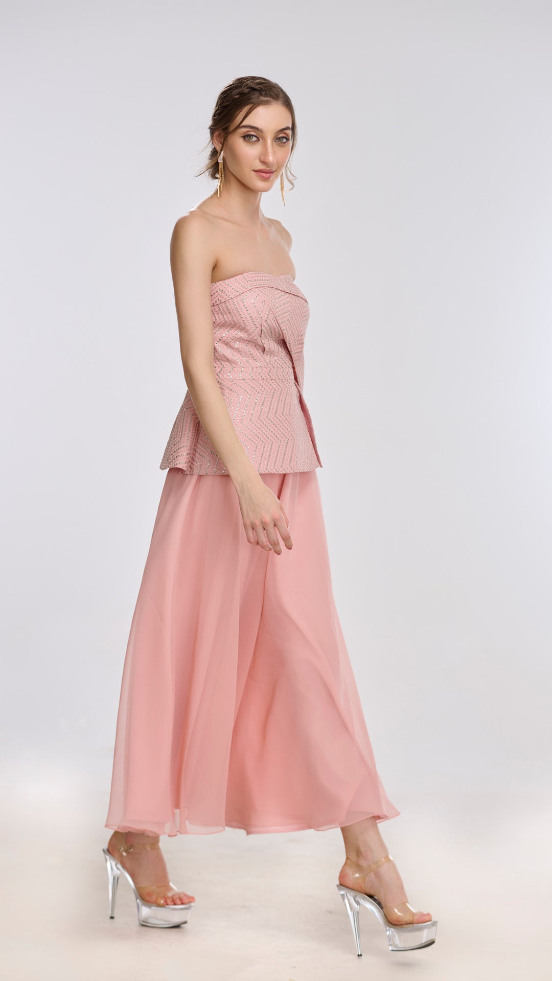 Hades Draped Long Top & Flared Pant Set by LabelN 