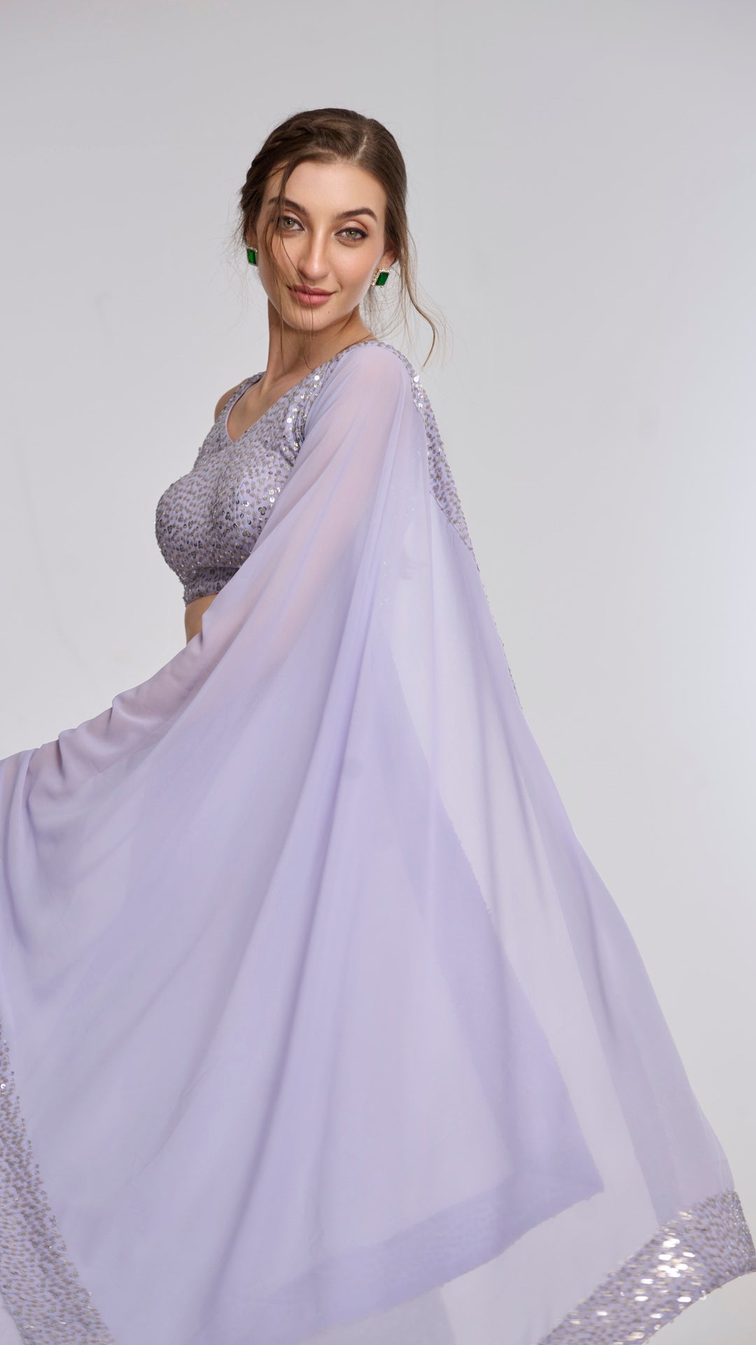 Calliope lavendar Sequin Top & Pant Set by LabelN 