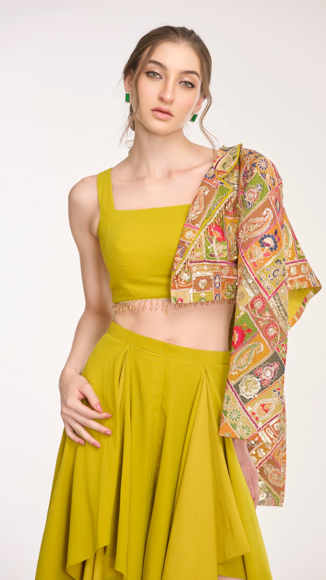 Daphne Crop Top layered pants & Jacket Set by LabelN