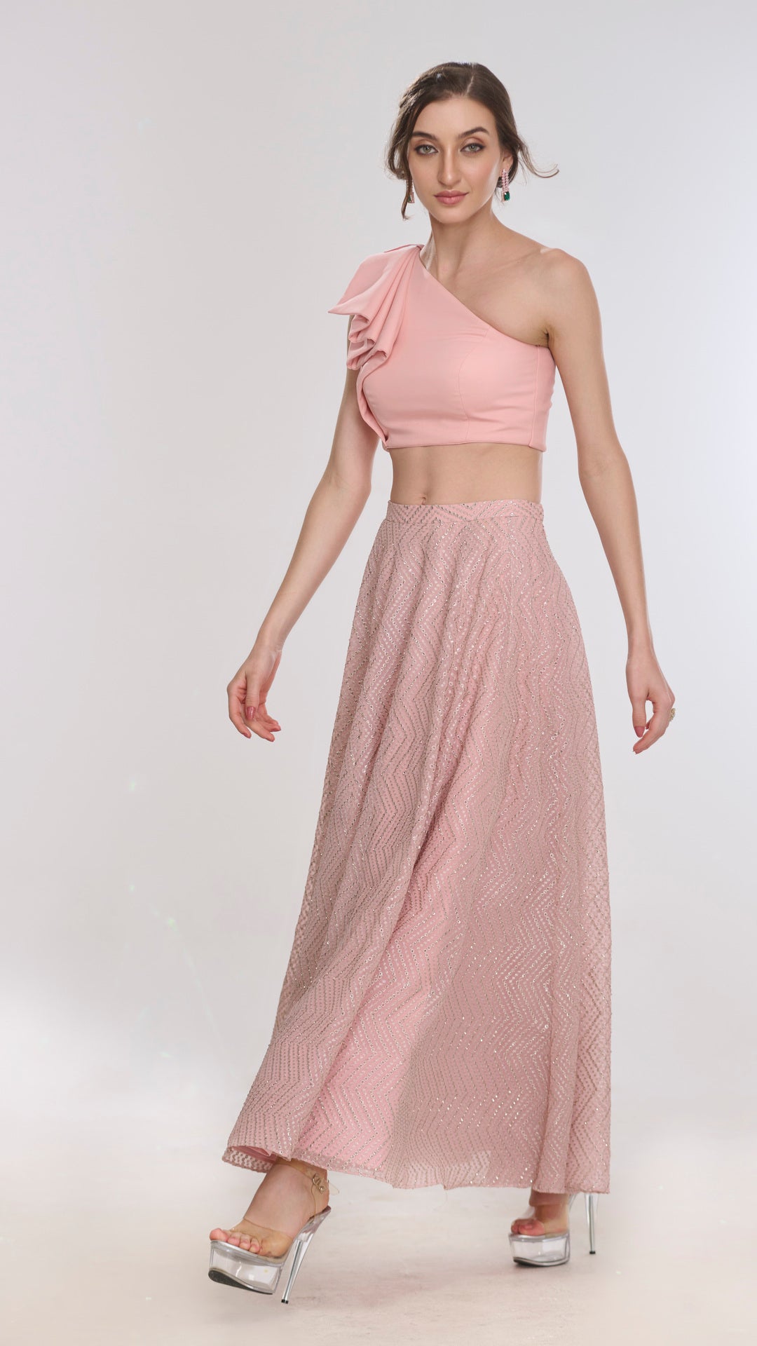 Penelope Embroidered  high waist Flared Skirt by LabelN