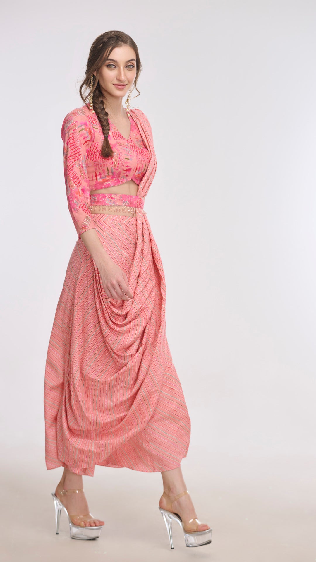 Selena Long Sleeve Top & Draped Pants Set by LabelN 